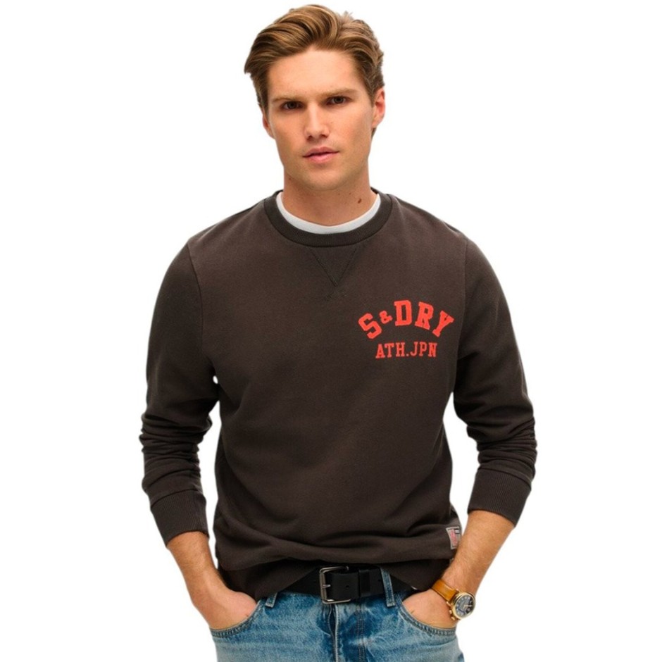 Ανδρική Μακρυμάνικη Μπλούζα Μαύρη - Superdry Athletic Printed