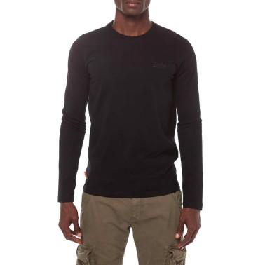 SUPERDRY D1 OVIN ESSENTIAL LOGO LONG SLEEVE TOP M6010857A-02A Black