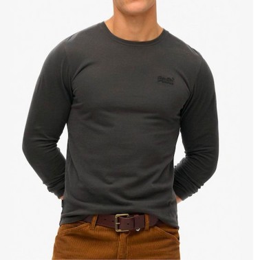 SUPERDRY D1 OVIN ESSENTIAL LOGO LONG SLEEVE TOP M6010857A-AFB Black