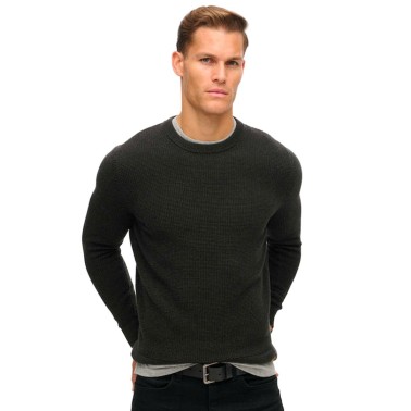 SUPERDRY D3 TEXTURED CREW KNIT JUMPER M6110657A-7BT Black