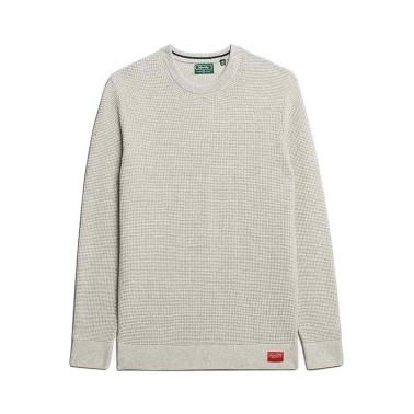 SUPERDRY D3 TEXTURED CREW KNIT JUMPER M6110657A-39Q Grey