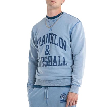 Franklin & Marshall Marble Dye Μπλε - Ανδρική Μακρυμάνικη Μπλούζα