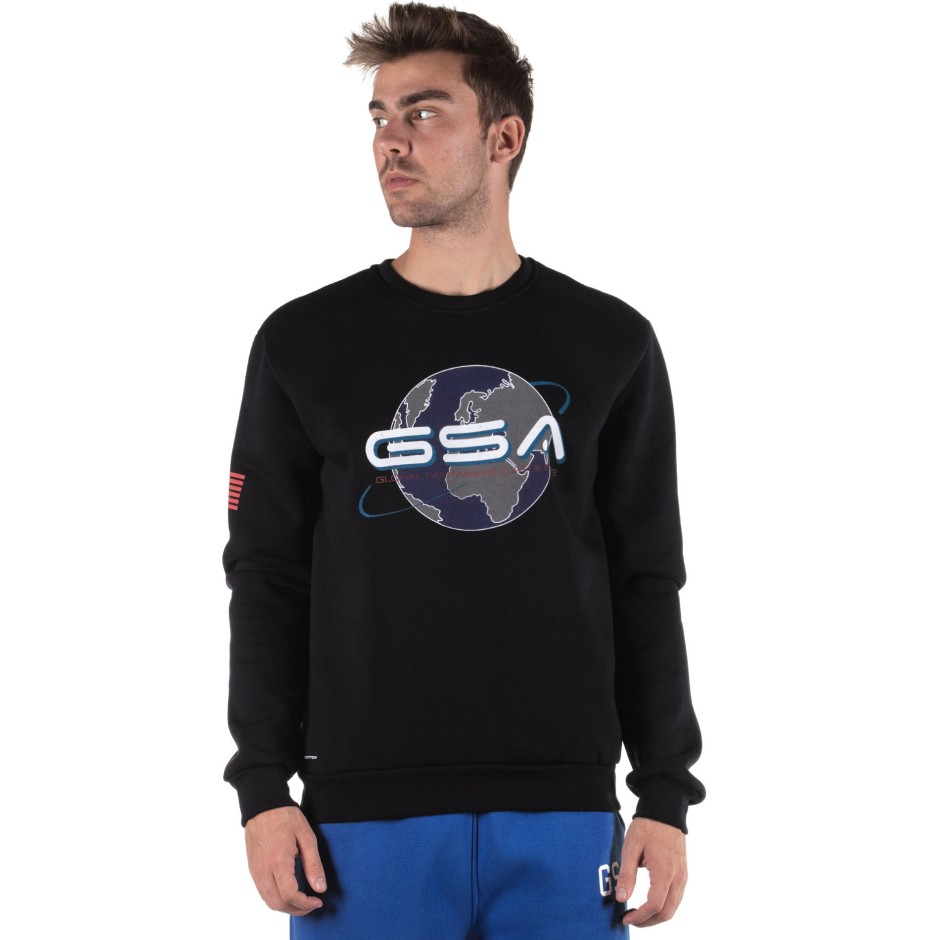 GSA EARTH CREW NECK 17-19202-01 JET BLACK Μαύρο