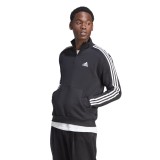 adidas Sportswear ESSENTIALS FLEECE 3-STRIPES 1/4-ZIP SWEATSHIRT Μαύρο