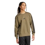 Ανδρική Μακρυμάνικη Μπλούζα Λαδί - adidas Sportswear Essentials 3-Stripes Fleece Εικόνα 1