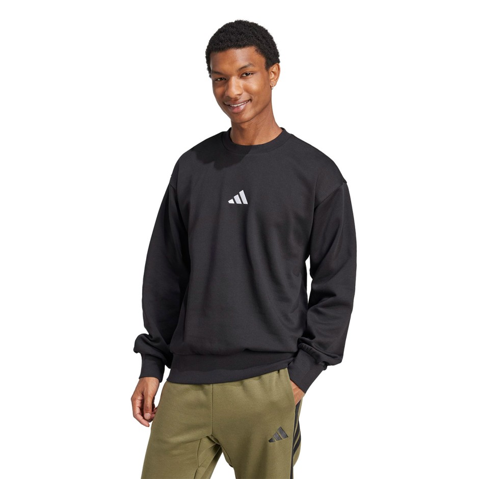Ανδρική Μακρυμάνικη Μπλούζα Μαύρη - adidas Sportswear Essentials Feelcozy Fleece