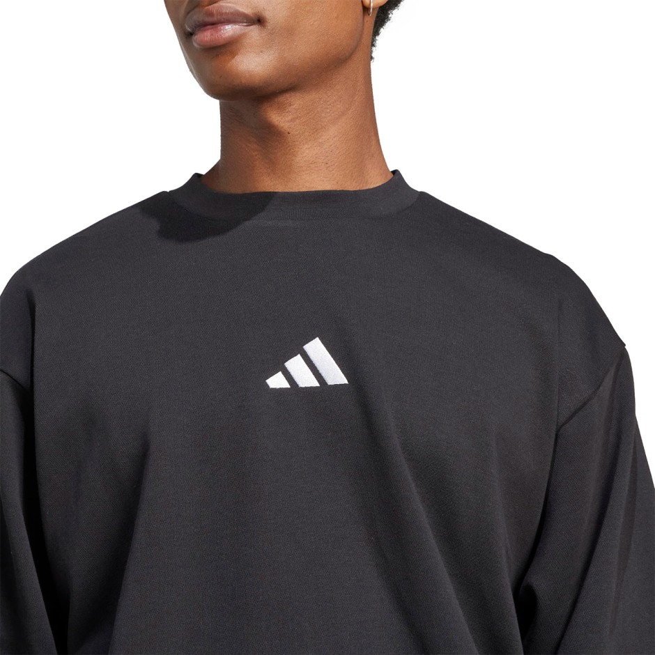 Ανδρική Μακρυμάνικη Μπλούζα Μαύρη - adidas Sportswear Essentials Feelcozy Fleece