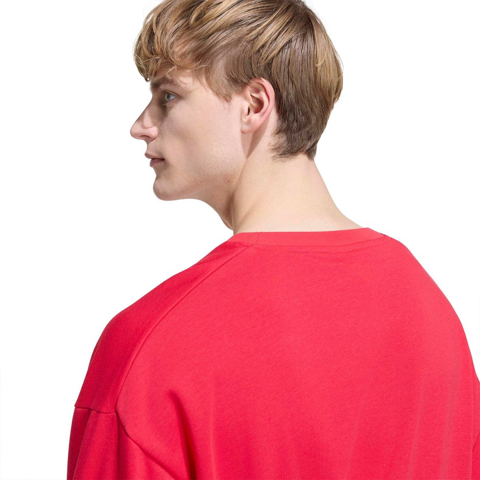 Men's Sweatshirt Red - adidas Sportswear Seasonal Essentials Collegiate French Terry
