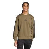 Ανδρική Μακρυμάνικη Μπλούζα Λαδί - adidas Sportswear Essentials 3-Stripes Fleece Εικόνα 