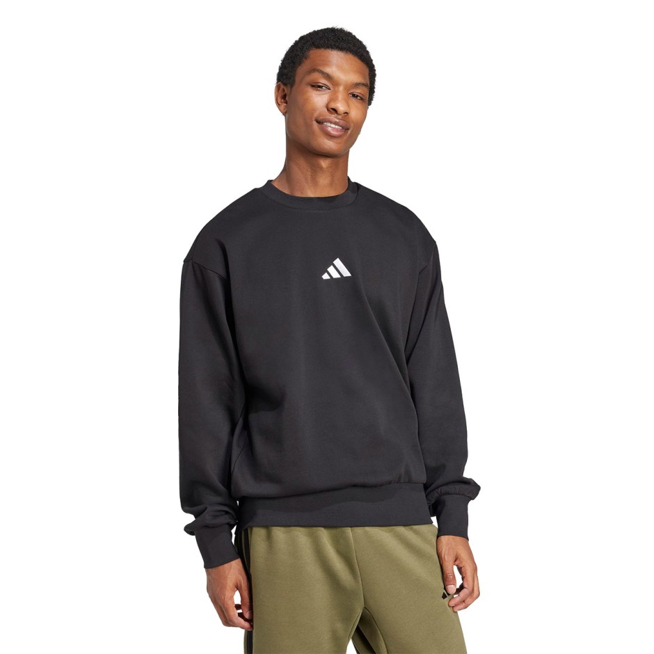 Ανδρική Μακρυμάνικη Μπλούζα Μαύρη - adidas Sportswear Essentials Feelcozy Fleece