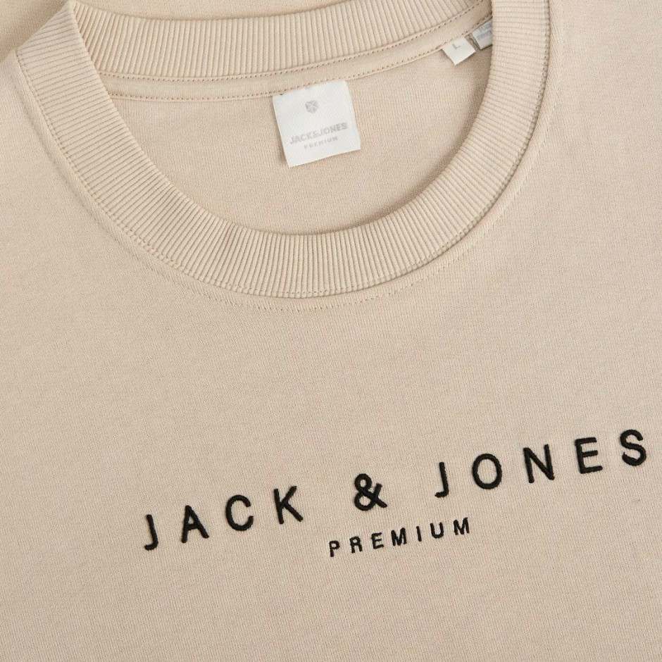 JACK & JONES JPRCCJAYSON SWEAT CREW NECK 12283436-SILVER LINING Ecru