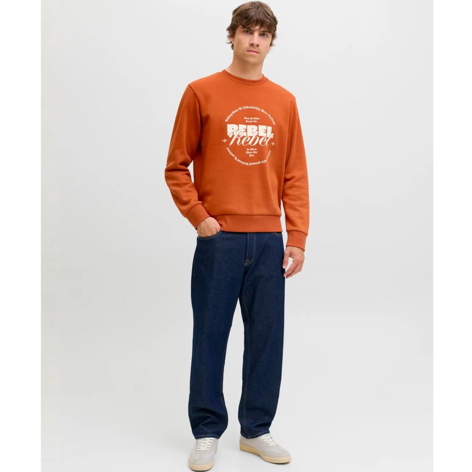 JJ REBEL JREBGRAY CREW NECK SWEAT 12286664-BOMBAY BROWN Brown