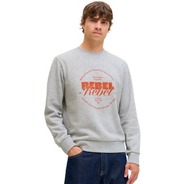 JJ REBEL JREBGRAY CREW NECK SWEAT 12286664-LIGHT GREY MELANGE Grey