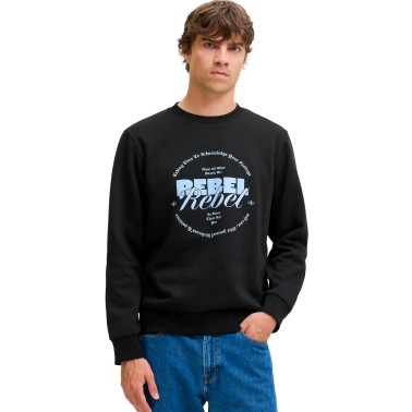 JJ REBEL JREBGRAY CREW NECK SWEAT 12286664-BLACK Black