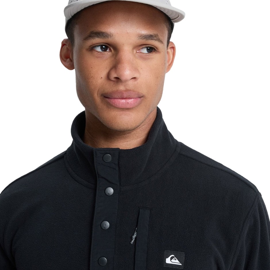 Men's Half-Snap Fleece Black - Quiksilver No Destination Hs