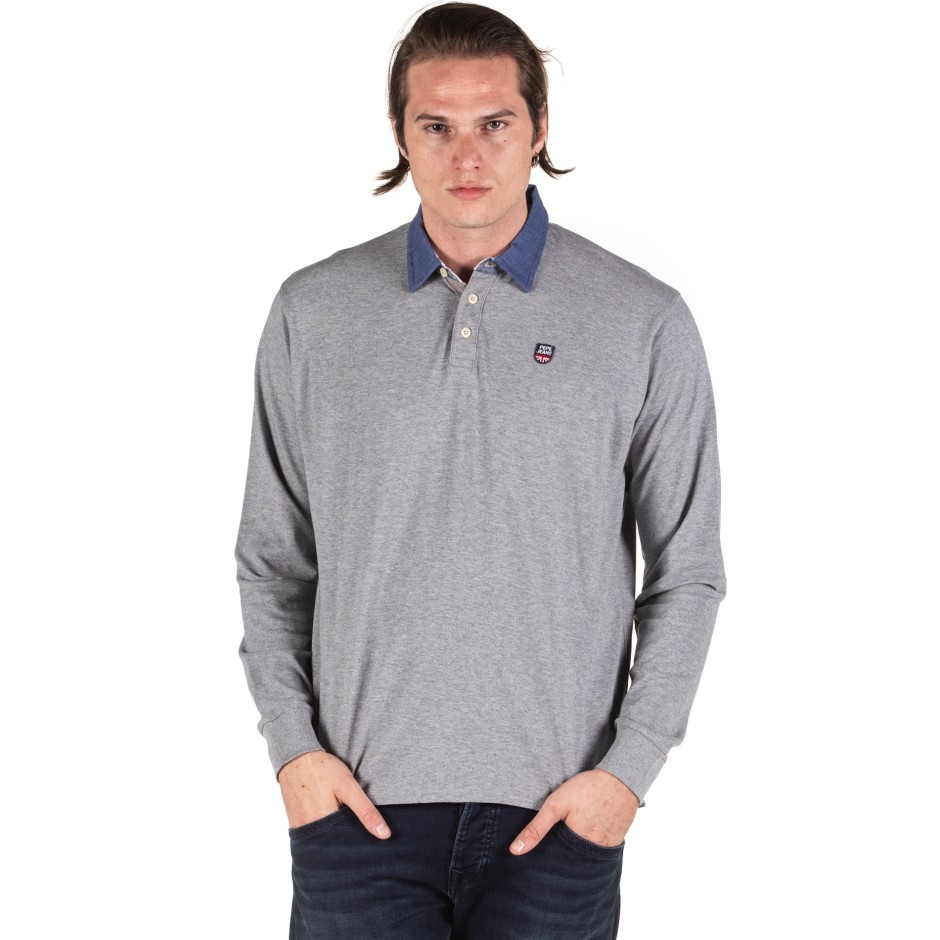 PEPE JEANS TAO LS LONG-SLEEVED POLO SHIRT PM541301-933 Γκρί