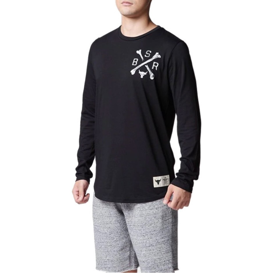 UNDER ARMOUR PROJECT ROCK BSR LS LONGSLEEVE SHIRT 1357194-001 Black