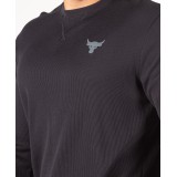 UNDER ARMOUR PROJECT ROCK WAFFLE CREW LONGSLEEVE SHIRT 1358757-001 Black Image 1