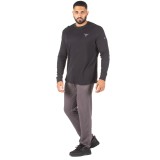 UNDER ARMOUR PROJECT ROCK WAFFLE CREW LONGSLEEVE SHIRT 1358757-001 Black Image 2