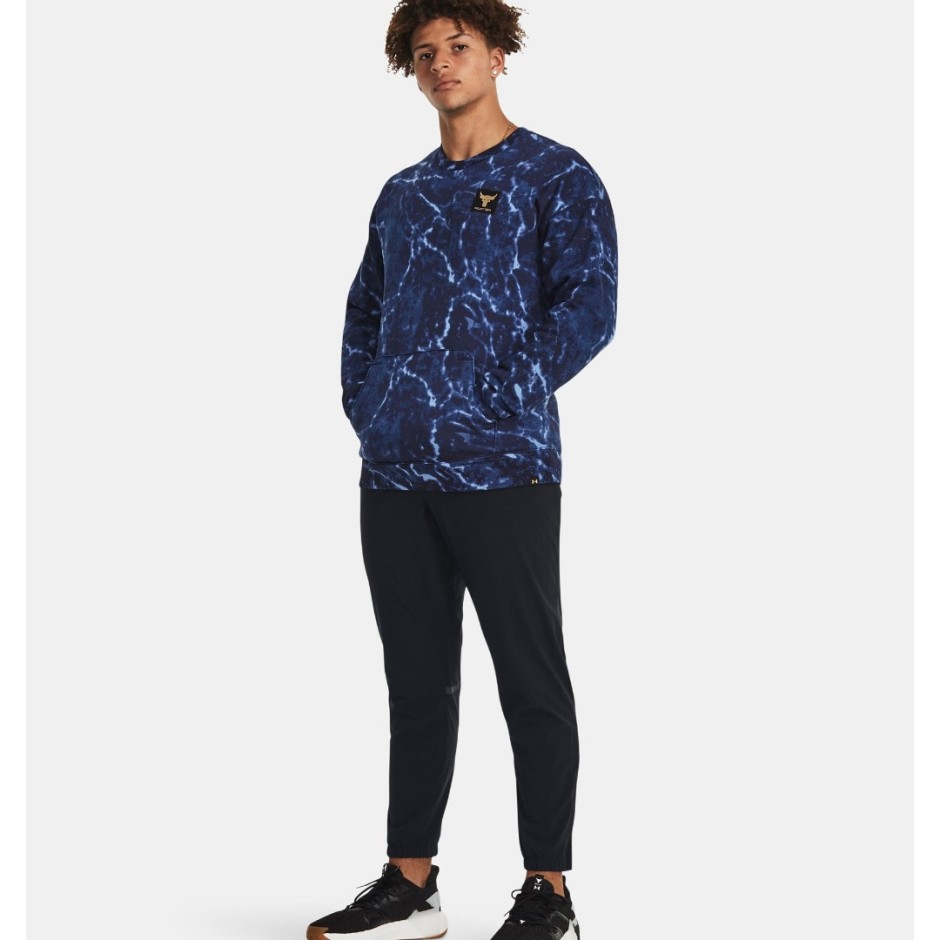UNDER ARMOUR PROJECT ROCK RIVAL FLEECE CREW Μπλε