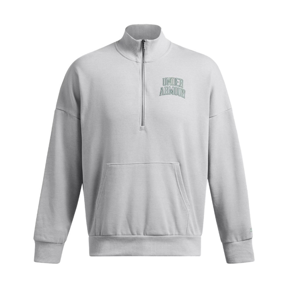 UNDER ARMOUR ICON HWT TERRY OS 1/2 ZIP 1386550-011 Grey