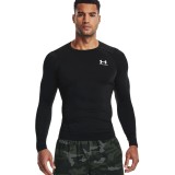Men's Long-Sleeve Training Top Black - Under Armour HeatGear Compression Image 