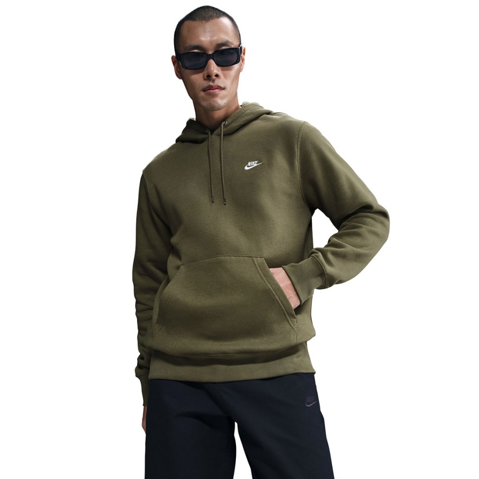 NIKE M NK CLUB HOODIE FN3859-222 OLIVE