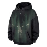 Men's NBA Hoodie Black - Nike Milwaukee Bucks Standard Issue Image 