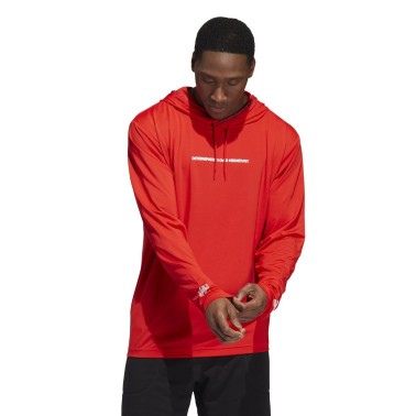 Ανδρική Μακρυμάνικη Μπλούζα Μπάσκετ adidas Performance DM LW PO Κόκκινο HI1384 