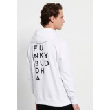 Funky Buddha Λευκό - Ανδρική Μπλούζα Φούτερ Με Κουκούλα Εικόνα 1