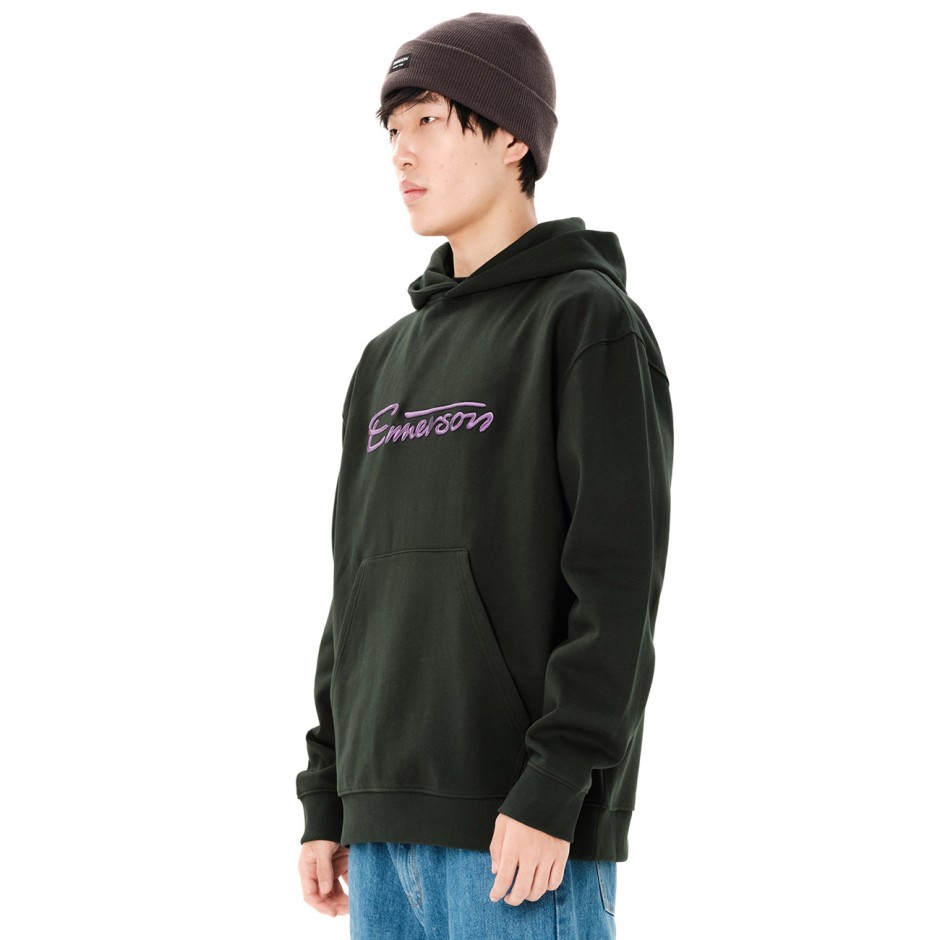 EMERSON MEN'S LOGO PULLOVER HOODIE 262.EM20.15-FOREST GREEN ΚΥΠΑΡΙΣΣΙ