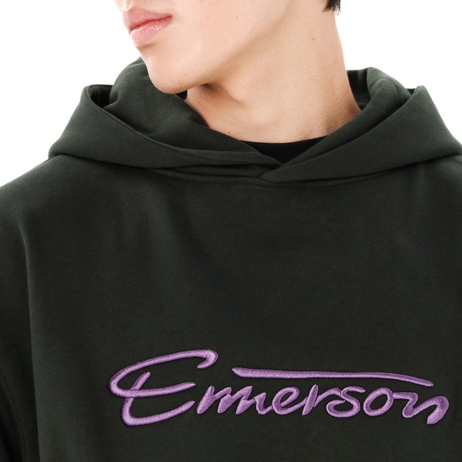 EMERSON MEN'S LOGO PULLOVER HOODIE 262.EM20.15-FOREST GREEN ΚΥΠΑΡΙΣΣΙ