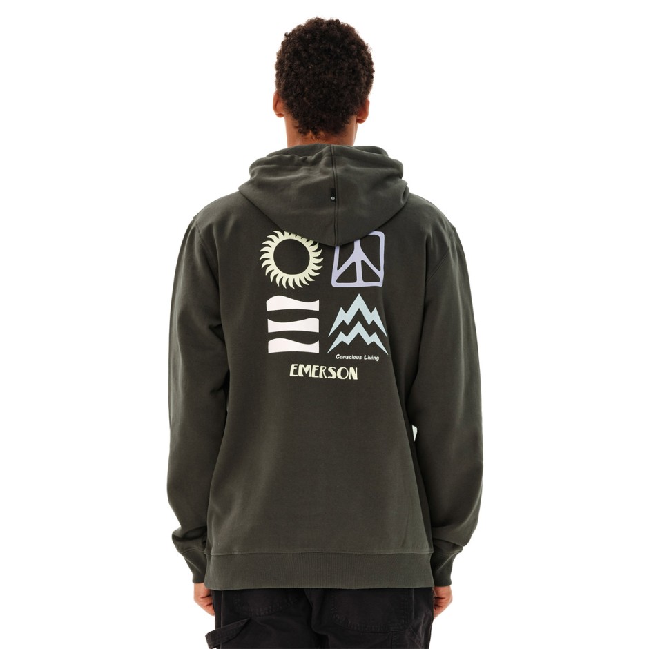 Men's Hoodie Κhaki - EMERSON 'Conscious Living'