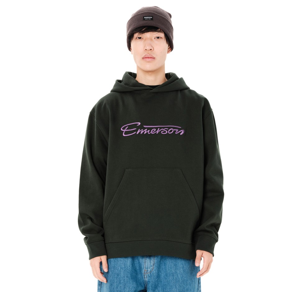 EMERSON MEN'S LOGO PULLOVER HOODIE 262.EM20.15-FOREST GREEN ΚΥΠΑΡΙΣΣΙ