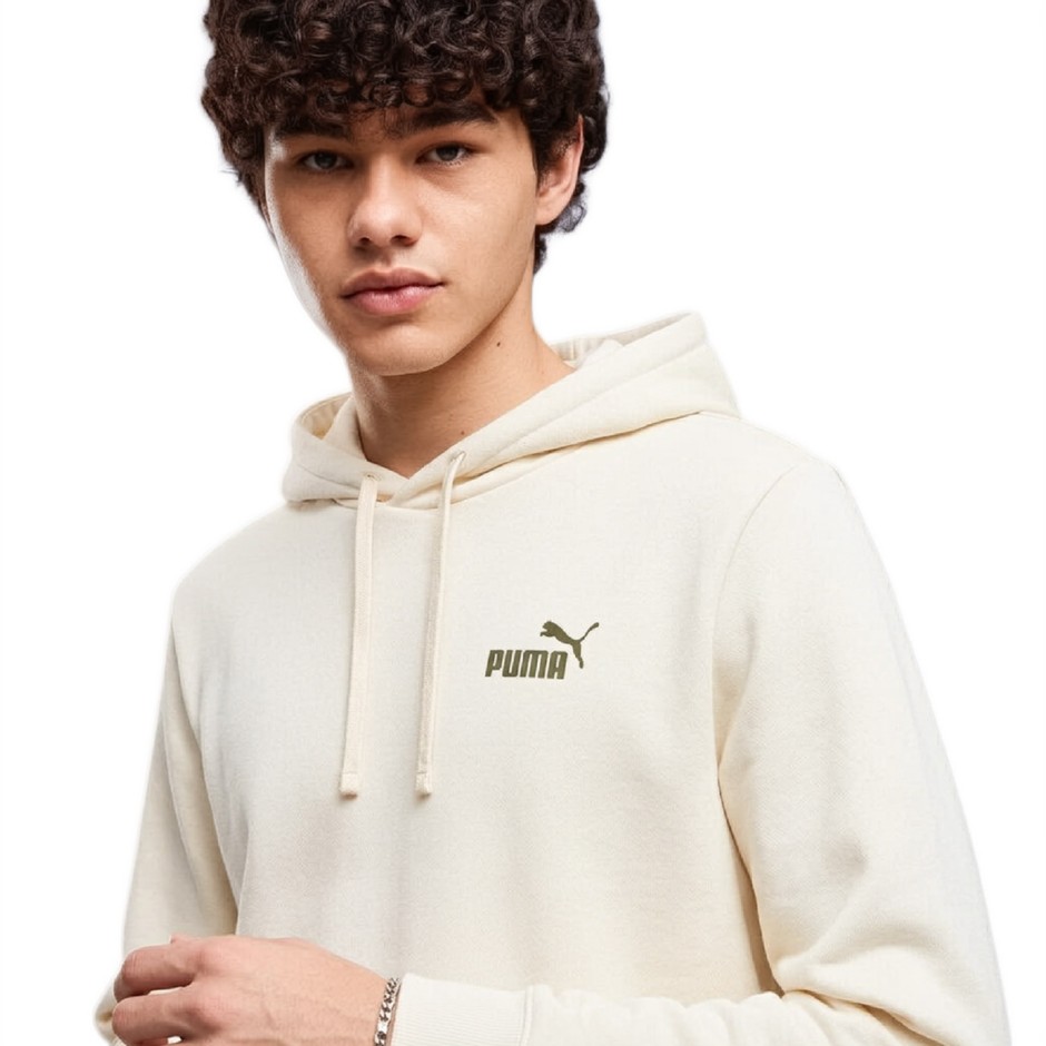 Ανδρικό Φούτερ Εκρού - PUMA Essentials 2 Color Small No. 1 Logo