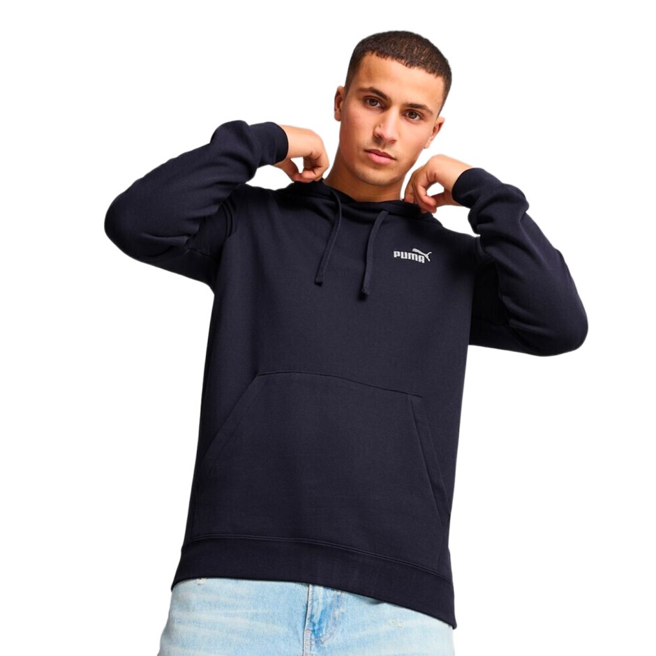 Men's Hoodie Blue - PUMA Essentials Small No. 1 Logo