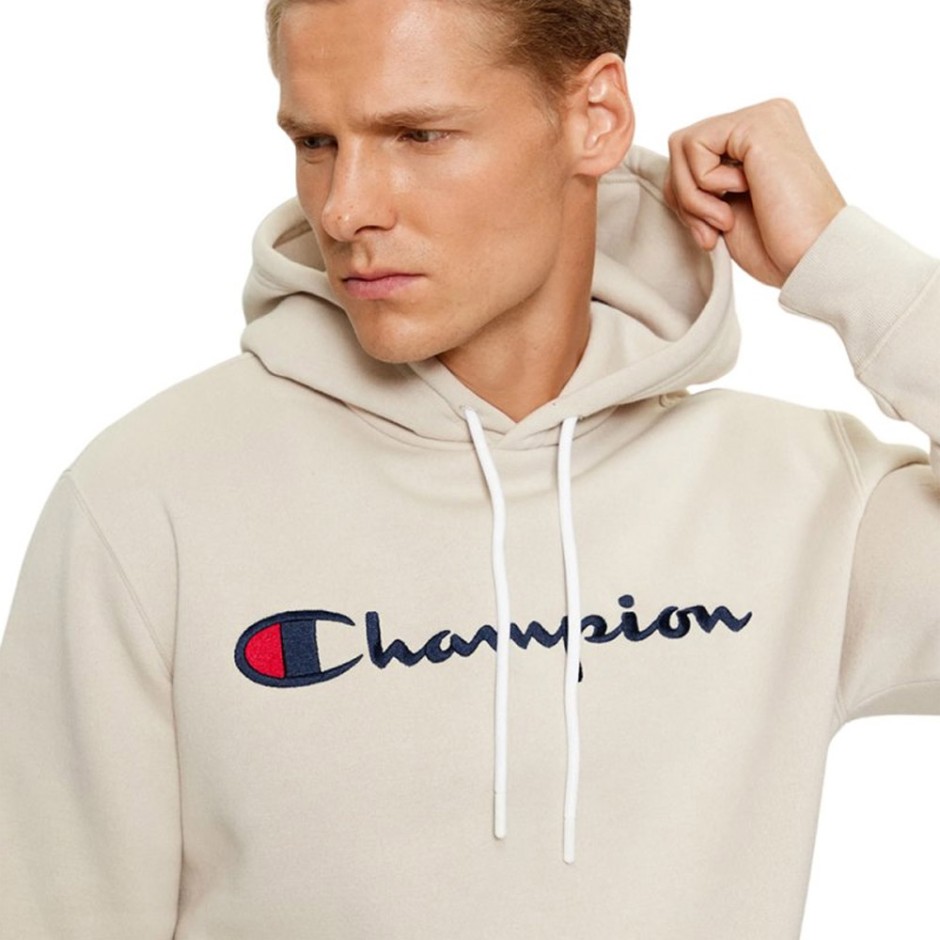 Cream color champion hoodie 2025