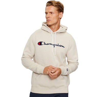Champion Embroidered Script Logo Μπέζ - Ανδρική Μπλούζα Φούτερ 