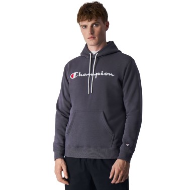 Champion Embroidered Script Logo Ανθρακί - Ανδρική Μπλούζα Φούτερ 