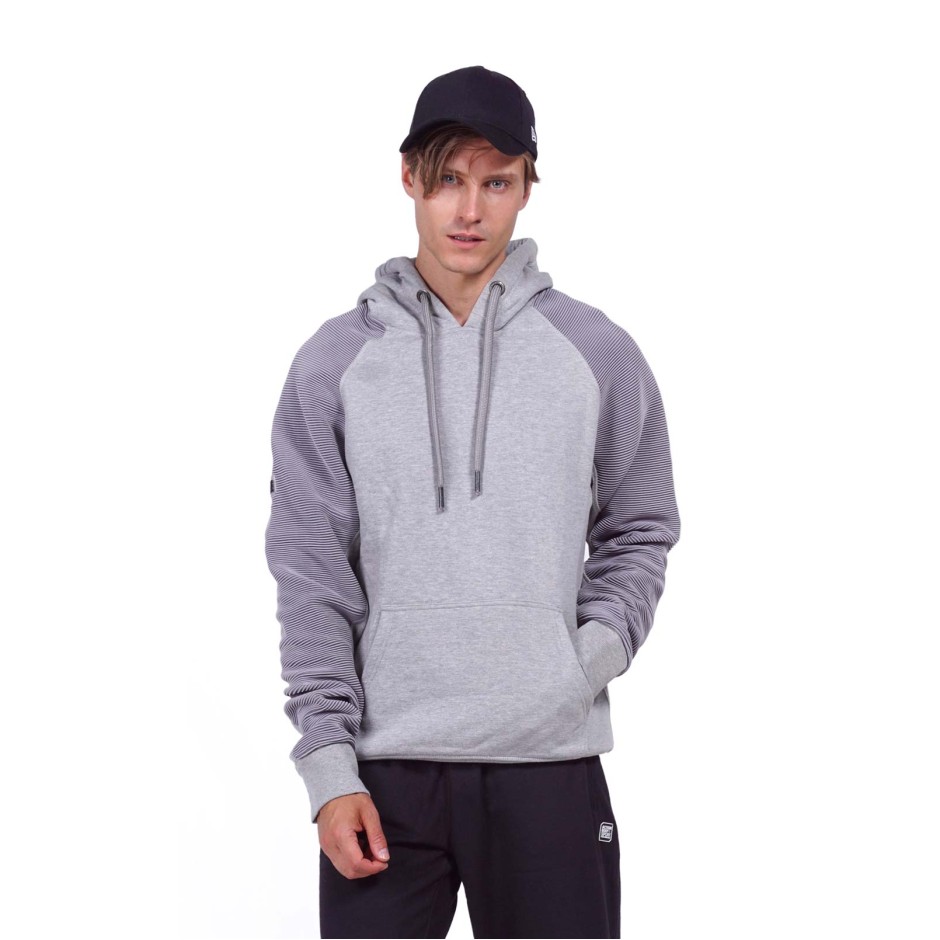 BODY ACTION GYM HOODIE 063922-01-03D Γκρί