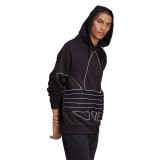 adidas Originals BIG TREFOIL OUTLINE HOODIE GE0823 Black Image 5