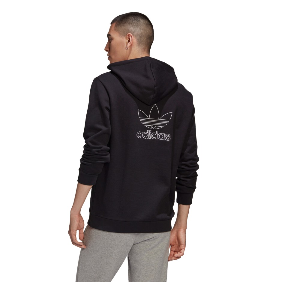 adidas Originals BACK FRONT PRINT TREFOIL HOODIE GE0795 Black