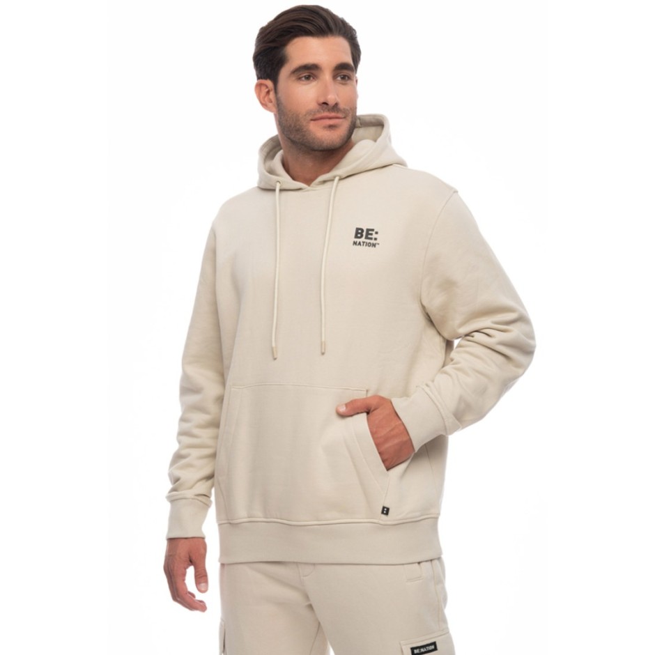 BE:NATION LOGO HOODIE 06302302-3J Beige