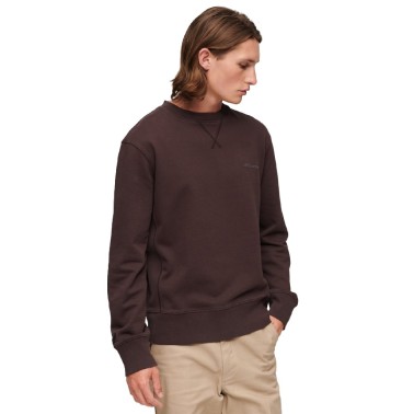 Superdry Overdyed Logo Καφέ - Ανδρική Μακρυμάνικη Μπλούζα