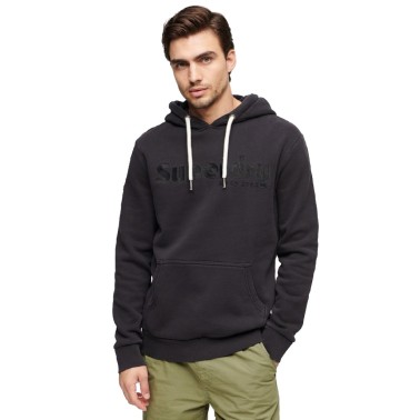 SUPERDRY TERRAIN LOGO OVERDYED HOODIE M2013017A-02A Black