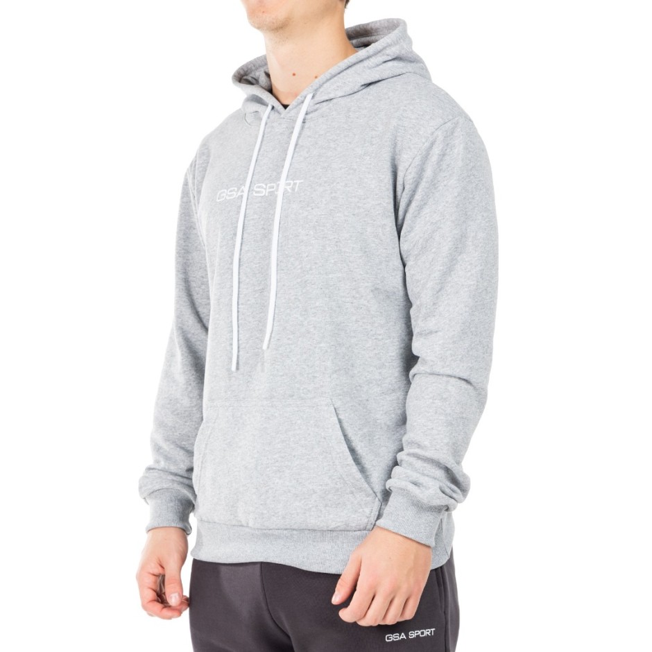 GSA SPORT LOGO HOODIE (BRUSHED) 28-1404-GREY MELANGE Grey