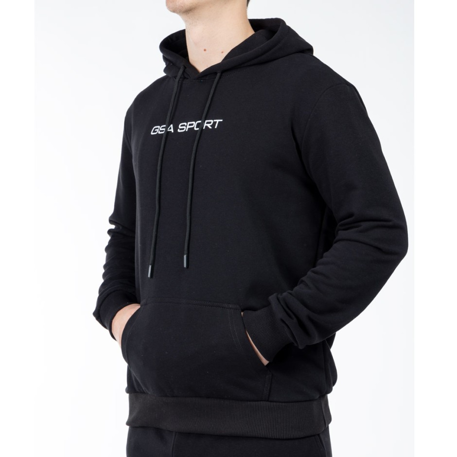 GSA SPORT LOGO HOODIE (BRUSHED) 28-1404-BLACK Black