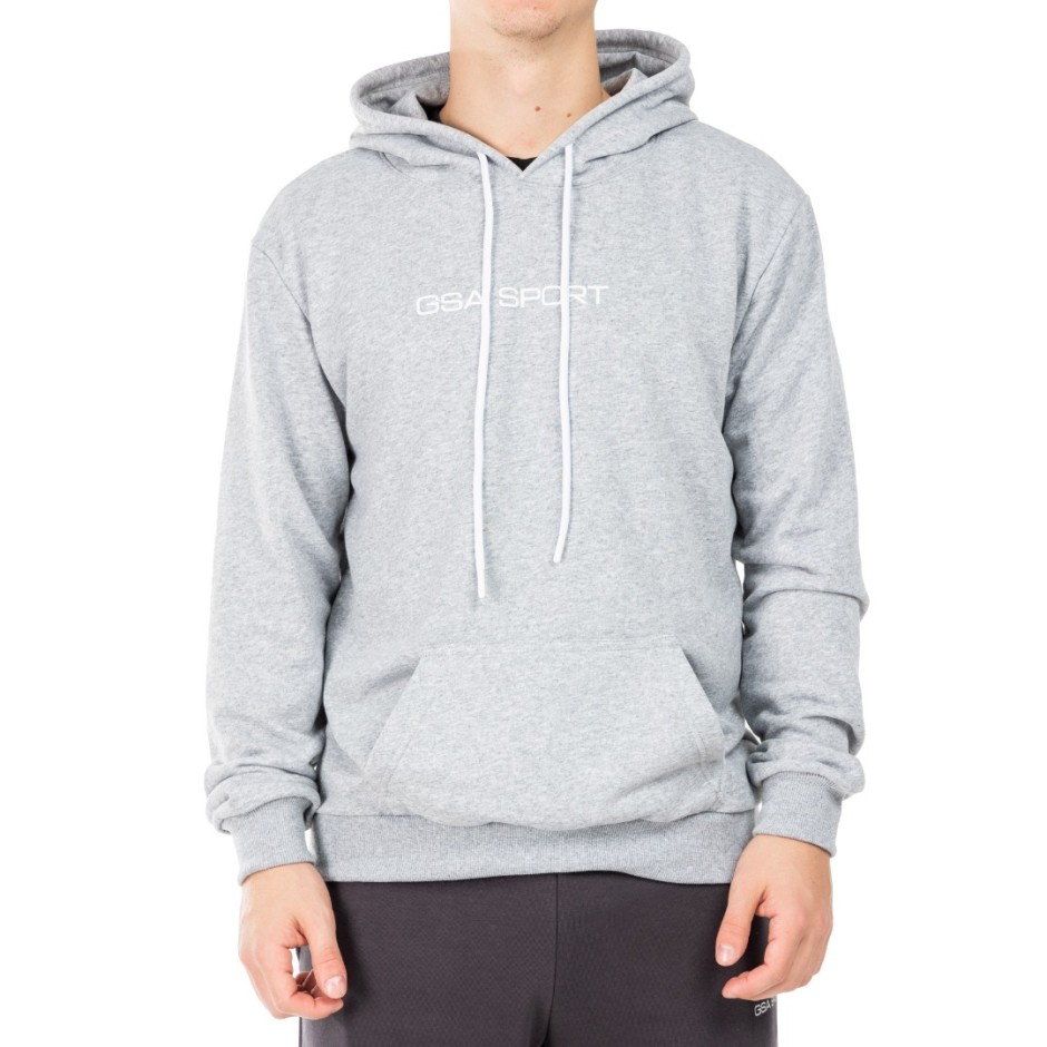 GSA SPORT LOGO HOODIE (BRUSHED) 28-1404-GREY MELANGE Grey