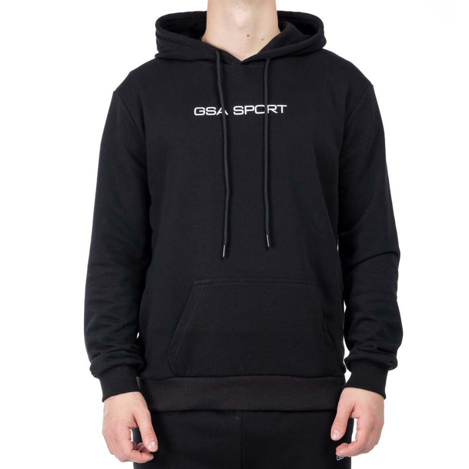 GSA SPORT LOGO HOODIE (BRUSHED) 28-1404-BLACK Black
