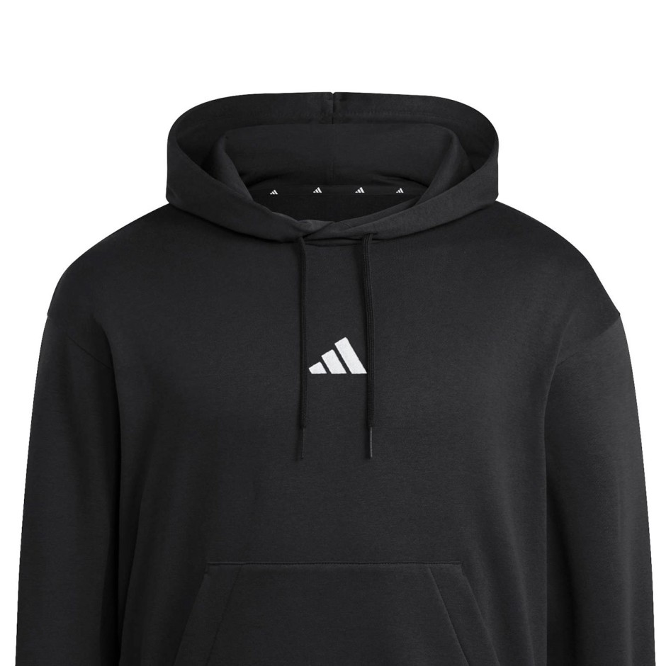 Men's Hoodie Black - adidas Sportswear Essentials Feelcozy Fleece